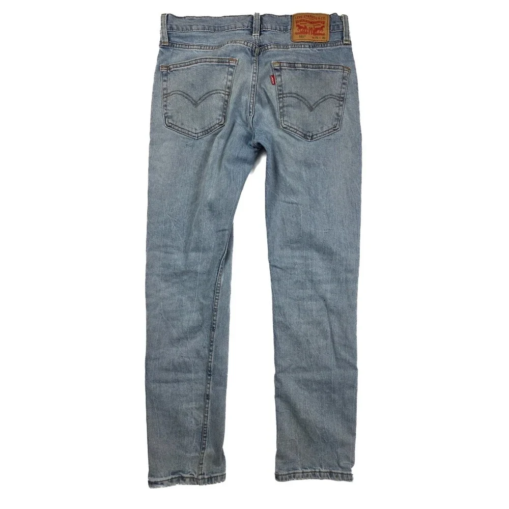 Levi's 511 Slim Fit Light Wash Tapered‎ Leg Denim Jeans Men's Size 31x30